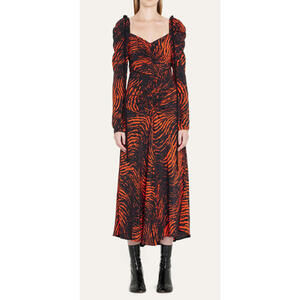 Proenza Schouler Painted Spiral Cinched Crepe Dress, $1,090 NWT, Size 2, 145